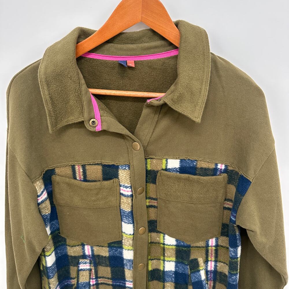 ANTHROPOLOGIE Pilcro Plaid Contrast Shirt Jacket // XS - Picture 4 of 14